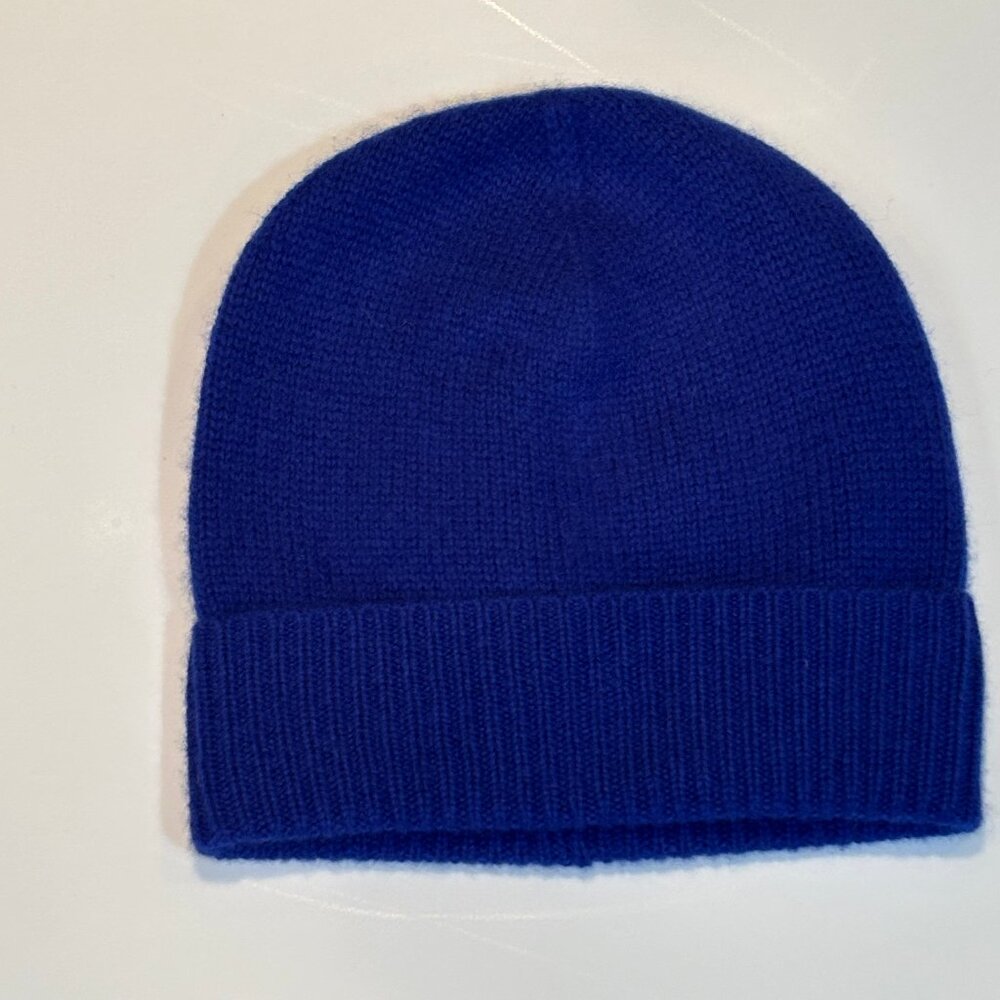 NWT Charter Club 100% Cashmere Cuffed Beanie-Bright Blue OS